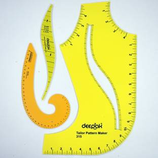 prabhas designs Pattern Scale armhole curve and yellow french curve combo 3pcs Drafting Kit
