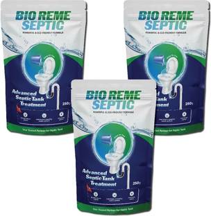 Bio Reme Septic Tank Cleaner I Reduces Sludge Build-up I Odour Removing Bacteria Powder Powder Drain Opener