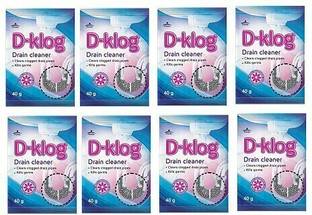Pidilite D-Klog Drain Cleaner, unclogs Washbasin, Septic Tank in 30 mins, 320g, Pack of 8 Powder Drain Opener