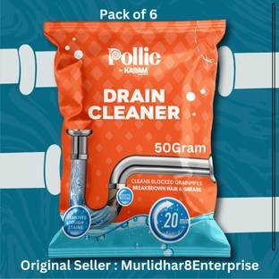 caster DRAINEX POLLIE_001_DRAIN CLEANER 50 GM (PACK OF 6) Powder Drain Opener