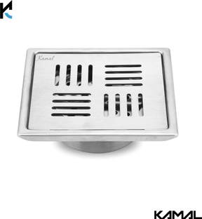 KAMAL Floor Stainless Steel Push Down Strainer