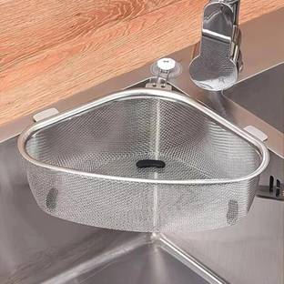 Hudioo Kitchen Sink Stainless Steel Push Down Strainer