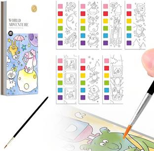 SEASPIRIT Color Magic Book for Kids Activity Books for 20 Sheet Cartoon Painting kit&Brush