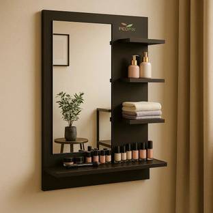 PEDPIX Dressing Table With Mirror/Dressing Wall Mirror with Shelves for Living/Bedroom Engineered Wood Dressing Table