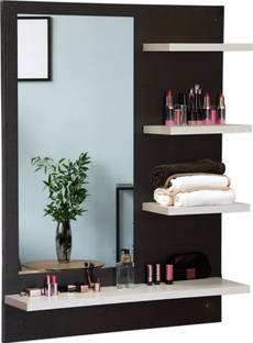 PEDPIX Dressing Table With Mirror/Dressing Wall Mirror with Shelves for Living/Bedroom Engineered Wood Dressing Table