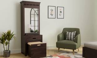 Rajasthali Wood Decor Sheesham Wood Dressing Table With Mirror For Living Room, Tall Vanity Table Solid Wood Dressing Table