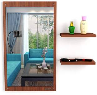 ANIKAA Mason Wall Mirror with 2 Shelves Engineered Wood Dressing Table