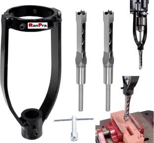 RanPra Square Hole Drill Bit Attachment Bench drill to DIY Tenoning With 2 pc 10 mm