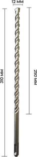 LXMI (12 x 310mm) Cross Tip Plus Hammer Drill Bit