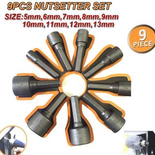 uptodatetools Socket Nut Setters Driver Bits Nutsetter Set Hex Shank Fits Quick Chucks Bits Extension and Bit Driver Hand Tools
