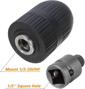 uptodatetools 13mm Capacity Mount 1/2-20UNF Keyless Drill Chuck Quick Change Conversion Adapter for Air Impact Wrench