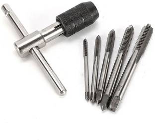AS TOOL CENTER 6pcs Metric Tap Set Of Taps Drill Bits T-type Wrench Sets M3-M8 Machine Spiral Point Screw Thread Tapping Tools