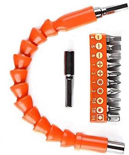 RMGS ¼ Flexible Bit Extension Kit, Flexible Soft Shaft Extension Screwdriver Bits Drill Bit Power Hand Repair Tools Accessories for Drill machine (13 Pieces Set)