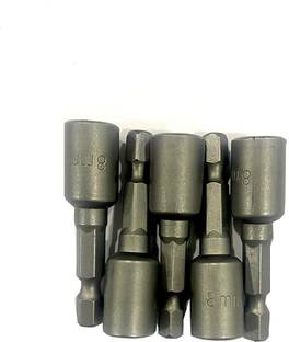 Jon Bhandari Tools 8MM SOCKET SIZE 50MM LONG 5pcs 8mm Hexagon Magnetic Nut Driver Bit Set 50mm long
