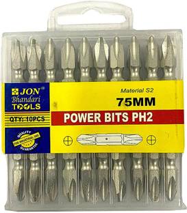 Jon Bhandari Tools PH2 Power Screw Driver Bits Magnetic Phillips Star 75mm (PACK OF 10) Screw Driver Drill Bit Set | magnetic drill Bit Set