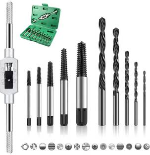 AS TOOL CENTER 11Pcs Damaged Screw Extractor Set Chrome Vanadium Steel Stripped Bolt to remove stripped screws or bolts with broken heads 3-10MM Machine + Box