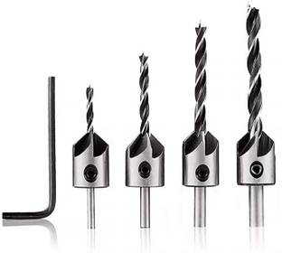 BANISTROKES COUNTERSINK DRILL BIT SET (3MM TO 6MM) 5PCS Brad point woodworking bit set 5 IN 1 DRILL BIT SET