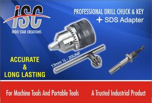 ISC Heavy Duty 13Mm Drill Chuck Size 1-13Mm Drill Chuck Sds Adaptor Key Set Female 1/2" 20 Unf ( ISC )