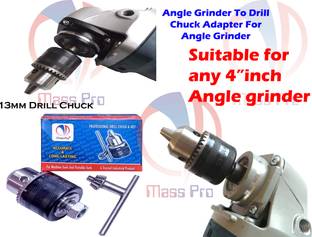 Mass Pro Multi Tasking 13mm Drill Chuck With 4"Angle Grinder Nut Set Female 1/2" 20 UNF Multi Usable