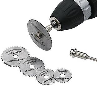 MDATOOLS 6pcs HSS Circular Wood Cutting Saw Blade Discs + Mandrel Tools for Rotary Drill
