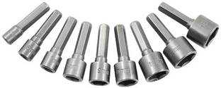 AS TOOL CENTER 9pcs/Set 6.35mm Hex Shank 5-13mm Socket Wrench Screw Power Drill Adapter Tool 5/6/7/8/9/10/11/12/13mm