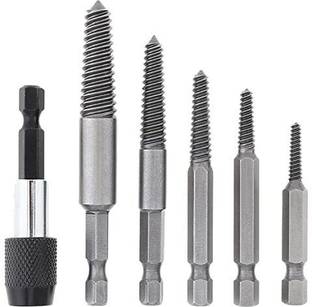 AS TOOL CENTER Stripped Screw Extractor - 5Pcs HSS Easy Out Broken Bolt Extractor Kit