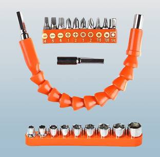 XDLB Flexible Drill Bit Extension Shaft with Screwdriver Bits 10pc Screwdriver Bits Compatible with all Universal 10mm & 13mm Electric Drill (Set of 21 Pcs)