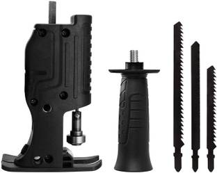 HPD Reciprocating Saw Adapter Kit - Electric Drill to Saw Converter | Jigsaw Converter with Saw Blades for Wood, Metal, and PVC Cutting