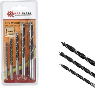 Maf Pro 5-Piece Brad Point Wood Drill Bit Set – Black Oxide Finish, 4mm to 10mm MAF-PRO-5PC-Wood-Drill-Bit-Set