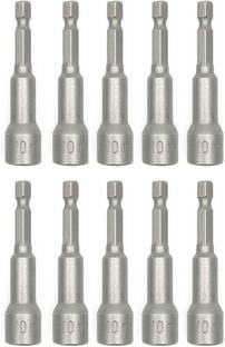 uptodateprouducts 10Pcs 10mm Nut Driver Bit Socket Adapter Hex Shank Extension Drill Bit Hex Bit Magnetic 10Pcs