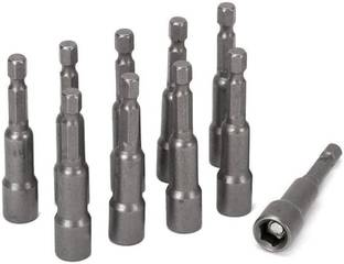uptodatetools 10 Pcs Power Nut Driver Set 8MM Hex Shank Magnetic Extension Socket