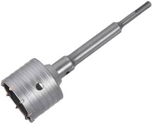 uptodatetools 75 mm Air Conditioner Punch Reamer SDS Plus Shank Hole Saw Cutter Concrete 200mm Drilling Depth Round Shank with Connecting Rod Drill