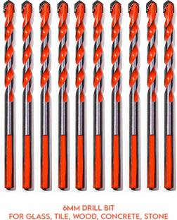 LXMI 6mm Multipurpose Drill Bit for Glass, Tile, Wood, Concrete, Stone (Pack of 10)