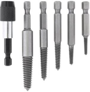 AS TOOL CENTER Screw Extractor Drill Bit Set 6Pcs Damaged Screw Extractor Kit Broken Bolt Remover Sets Drill Bit Set Hand Tools