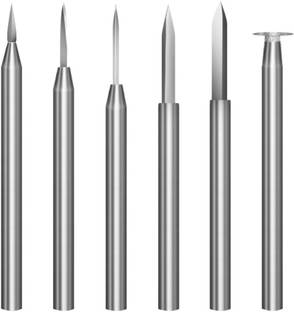 SERPLEX Tool with 2.35mm Shank for Carving Drilling Micro Sculpture Wood Carving Drill Tools Set for Dremel Rotary Tool, 6Pcs Engraving Drill