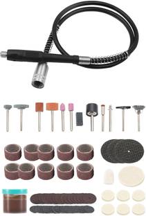 uptodateprouducts 1 Pc Extension Cord Flexible Shaft Keyless Chuck for Drill Machine, Die Grinder 1PCS 105Pcs Electric Mini Drill Bit Kit Abrasive Rotary Tool Accessories Set
