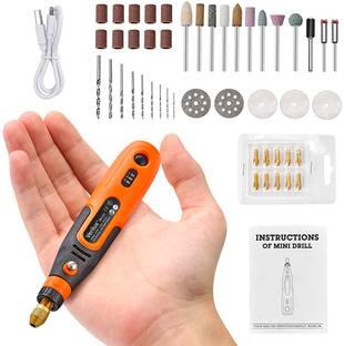 HASTHIP Portable Handy Drill Machine With Bits 45pcs Mini Cordless Drill Machine USB Rechargeable 3 Speed Small Drill Machine
