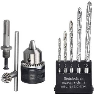 RanPra Combo of 13mm Drill Chuck with SDS Adapter | Includes 5-Piece Drill Bit Set