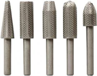 SHUANG YOU High Speed Metal File Burr Drill Bit Set Metal Working Rasps 1/4" / 6.35mm Shank Burs Tools Cutting Tool Black 5pcs/set, High Speed Steel, Round Specialty Woodworking Bits Set