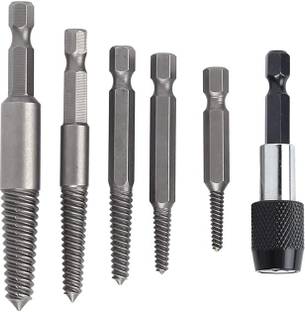 AS TOOL CENTER Stripped Screw Extractor 5pcs HSS Easy Out Broken Bolt 6pcs Extension Screw Holder, Damaged Bolts Water Pipe Remover Set