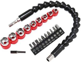Kiesh EBS03 Drill Bits Screwdriver Flexible Shaft Bit Set Extension Size-1/4inch Screwdriver Bit Set of 21 Pcs Rotary Bit Set