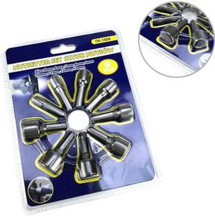 PKT 9Pcs 5Mm~13Mm Professional Magnetic Nut Driver Bits Set Metric Socket 1/4" Hex Shank Impact Drill Bit Adapter For Power Tools