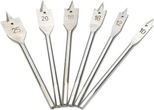 REIOENT HAEVY QUALITY Steel 6Pcs Flat Drill Bit Set for Wood Steel Flat Drill Bit Set for Wood