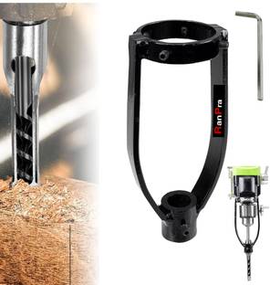 RanPra Square Hole Drill Bit Attachment with Bench drill to DIY Tenoning Machine Tenon tool Bracket Square drill Mortise Chisel Sleeve Holder(SQUAREBIT NOT INCLUDED)
