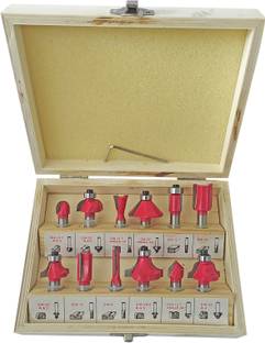 Inditrust New 12pcs Multi type Router Trimmer 8mm bit set for Woodworking