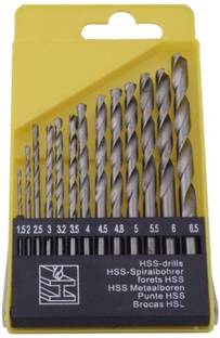 Veevo Hss Drill Bit Set 1.5 mm to 6.5 mm 13 nos set