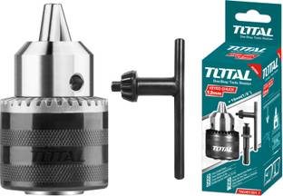 TOTAL Drill Chuck with Heavy Duty Key & SDS Adaptor 13mm ( 1/2 Inch ), Metal Chuck capacity:1.5 to 13mm, Connection size : 1/2" - 20UNF TAC451301.1