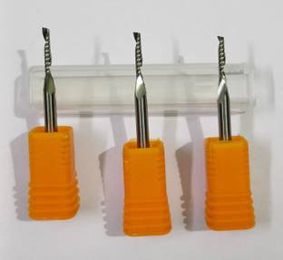 MK CNC TOOLS Single Flute End Mill 2mm , 3.175*2*12*38.5 ( Pack of 3 ) HRC - 60