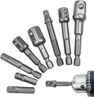 Verilux 8Pcs Impact Grade Socket Adapter Set Hex Shank Driver Bits 8Pcs Drill Bit Adapter Socket Set Hex Shank Nut Driver for Power Drill Tools Specialty Woodworking Bits Set
