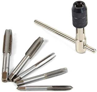 AS TOOL CENTER M6 M7 M8 M10 M12 Tungsten Steel Thread Tap Drill Thread Tap Drill Bit Wrench Set for Metal Working - 6pcs